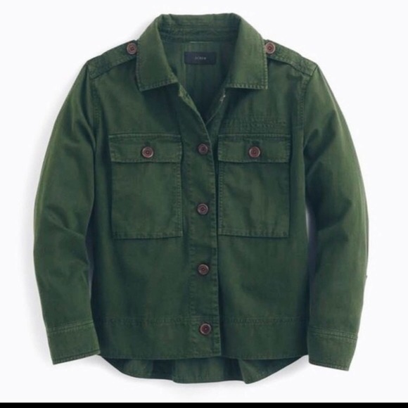 J. Crew Jackets & Blazers - J. Crew Safari Shirt Jacket Small Green Garment Dyed 100% Cotton